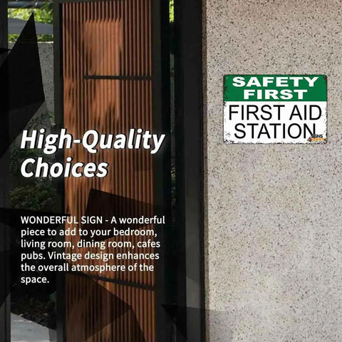 12 By 8 Inch Aluminum First Aid Station Sign For Workplace Safety Rugged Rust Resistant Metal With Crisp Print Easy Mount