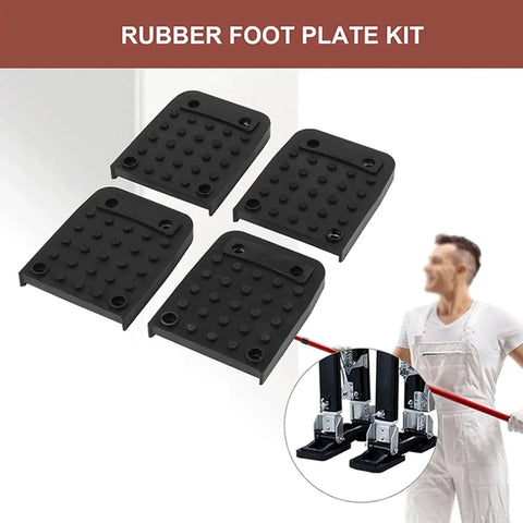 Anti Slip Rubber Stilt Pads With 4 Durable Soles And 16 Screws For Rock Solid Stability displayed with worker in foreground