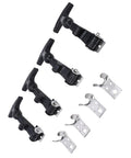 Beefy 4 Piece Elastic Stainless Steel Hood Latch Kit With T Handle Hasp For Car Engine Hood Cover RV and Marine Use, 14cm