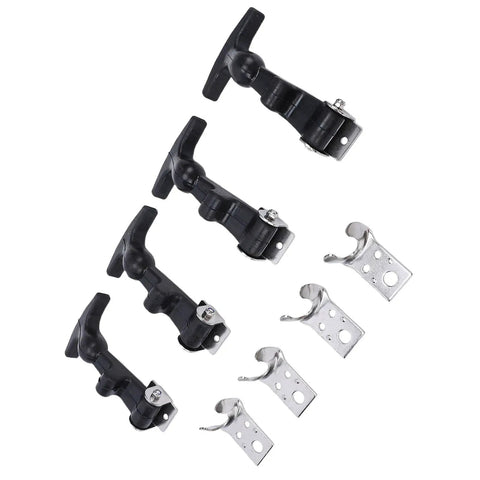 Beefy 4 Piece Elastic Stainless Steel Hood Latch Kit With T Handle Hasp For Car Engine Hood Cover RV and Marine Use, 14cm