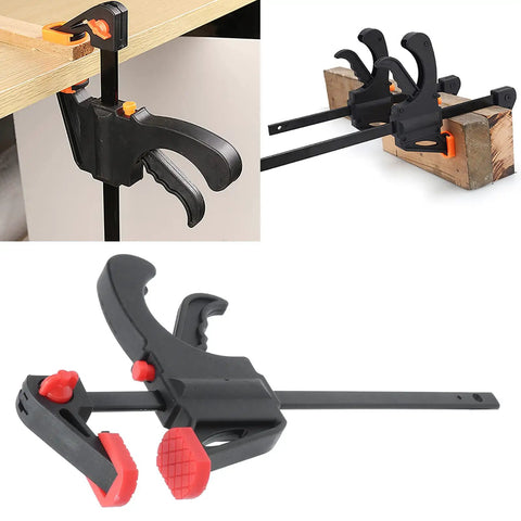 Heavy Duty Pipe Clamp For Woodworking With One Handed Trigger Quick Release And High Hardness Resin And A3 Steel Construction