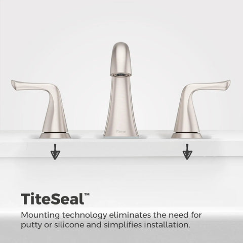 8 Inch Widespread Bathroom Sink Faucet With Three Holes And Two Handles Brushed Nickel Finish Push And Seal Drain NSF Certified