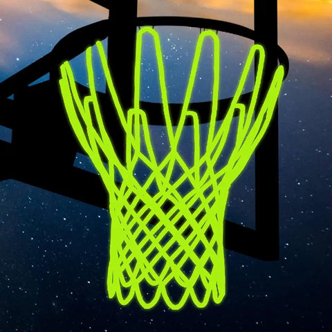 Glow Night Light Basketball Net For Outdoor Hoops, Luminous Nylon Net That Lights Up At Night, Portable Sun Powered And Weatherproof