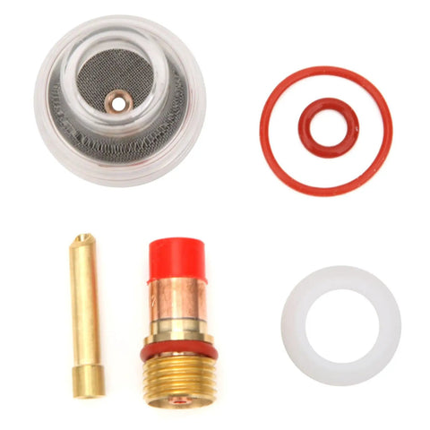 Transparent Glass Cup Welding Torch Accessory Gas Lens With Copper Collet Body Pro Grade High Temp Resistant Kit 2.4mm