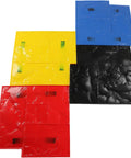 4 Pack 24x24 Concrete Stamping Mats Set With Realistic Slate Texture Durable Polyurethane Stamping Mats in blue, red, yellow, black