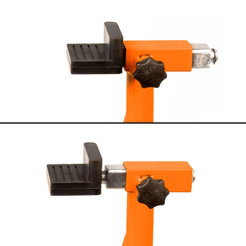 Universal Adjustable Rear Paddock Stand For Motorcycle With Swingarm Rest 360 Degree Dismantlable Beefy Heavy Duty Steel close-up