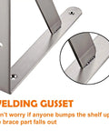 Heavy Duty Beefy Stainless Steel Shelf Brackets 16 By 12 Inches Max Load 550 Lb Built To Last Solid Corner Brace