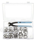 StepLess 1-Ear Clamp Kit Stainless Steel Clamps With Standard Jaw Pincer Dimpled Ear For Extra Grip Corrosion-Resistant Design