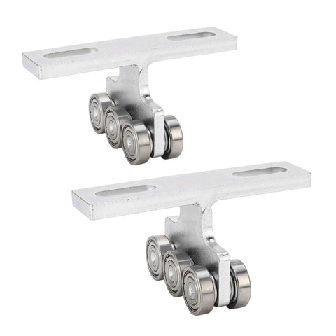 Domary Electric Hoist Trolley Roller Assembly 6 Wheel Heavy Duty Strut Channel Unit With Easy Install For 255kg Load Capacity And Super Strength Build, silver steel construction.