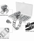 Heavy Duty 40 Piece Worm Gear Hose Clamp Kit For Automotive And Utility Jobs Fits 6-29mm Radiator and Heater Lines Made From Tough 201 Stainless Steel For A Solid Grip On Any Hosing Setup You Need, worm-gear clamp case