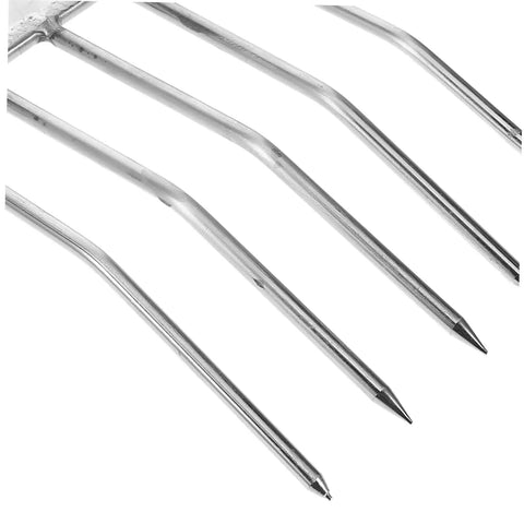Heavy Duty Garden Fork And Small Shovel For Digging And Transplanting, Compact Stainless Steel Spade, Easy To Carry with fork tines close-up