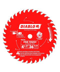 4-1/2 Inch 36 Tooth ATB Cordless Trim Saw Blade With 20 Millimeter Arbor And Three Eighths Inch Reducer Bushing TiCo Carbide For Impact Resistant Fine Finish Perma Shield Nonstick Coating Laser Cut Stabilizer Vents For Maximum Stability And Quiet Smooth