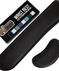 Silky Memory Foam Wrist Rest For Keyboard And Mouse Ergonomic Design For Typing Pain Relief Two Piece Desk Pad Set Stain Resistant Black