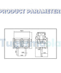 Technical diagram of 72 Piece Blue PCB Screw Terminal Block Connector Set With 5mm Pitch 2 Pin 3 Pin 4 Pin For Circuit Boards 300V 10A 26 To 14 AWG Wiring Terminals Ideal For DIY Projects And Pro Electronics Builds