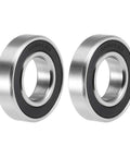 Two S6901-2RS deep groove ball bearings, 12x24x6 mm, double sealed, 440C stainless steel (front view)