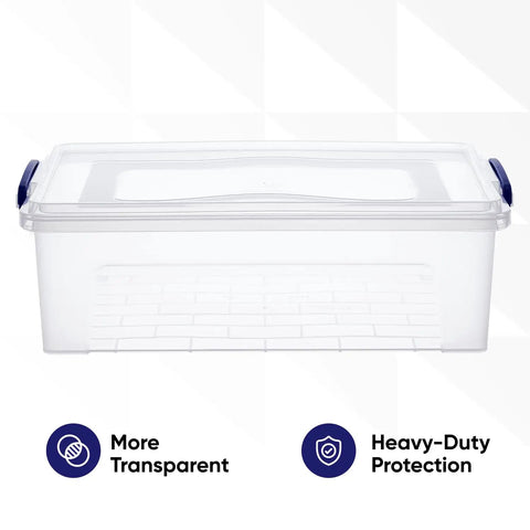 Straight Up Clear Out Your Mess With These Crystal Clear Stackable Plastic Storage Bins And Secure Latching Lids BPA Free Home Office Dorm Closet Organizer Containers 22 Quart Capacity 12 Pack Bulk Shipped Ready - Clear plastic storage bin with lid.