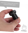 Close-up of a black iron spacer for Sliding Barn Door Track Spacers Wall Connectors 4 Pack Built Tough Rust Resistant Hardware.