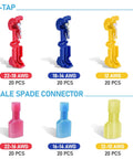 T-TAP 120-piece wire connector set with storage case; red, blue, and yellow quick-splice connectors