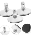 Heavy Duty Adjustable Chair Leveler Pads Set Of Five Swivel Roller Bases close-up of steel pads for hardwood floors
