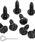 8 Pack License Plate Screws Set Stainless Steel Rustproof Bolts With Slotted Hex Heads For Cars Includes Screwdriver