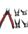 5 In 1 Pliers Set Built Tough For Cutting Sheet Metal And Wires With Stripping, Crimping, Cable Cutting, Soldering, And Wire Cutting Tools