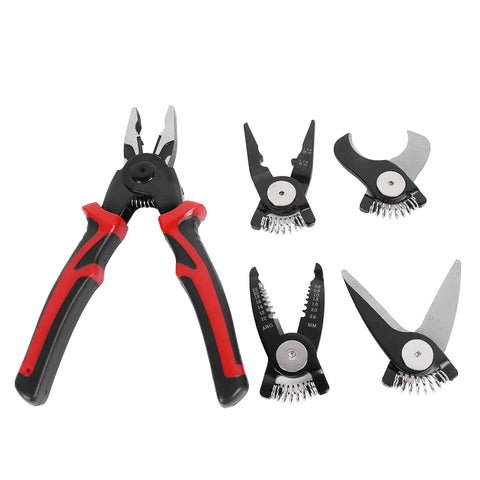 5 In 1 Pliers Set Built Tough For Cutting Sheet Metal And Wires With Stripping, Crimping, Cable Cutting, Soldering, And Wire Cutting Tools