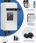 Heavy Duty Two Pole AC DC Disconnect Switch Box IP65 Weatherproof Battery Cutoff Isolator For Solar Panels with solar terminals and screw installation.