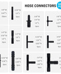 64PCS vacuum line connectors kit by Amazon; black plastic hose fittings in assorted sizes for automotive use.
