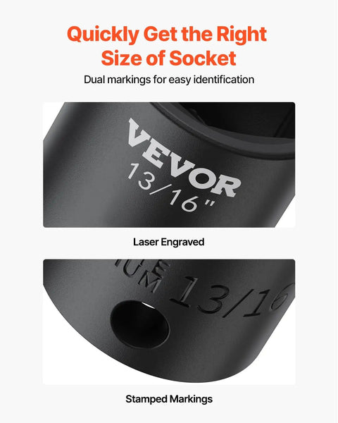 Close-up of dual markings on socket from One Half Inch Drive 19-Piece Impact Socket Set Tough As Nails Heavy Duty Alloy Steel