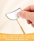 2 Pack Lash Mirror For Eyelash Extensions, stainless steel half moon mirror with protective film being removed