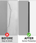 Premium Aluminum L Molding Corner Guards With Right Angle Three Piece Set Heavy Duty Metal Edge Trim Before and After Comparison
