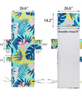 Beach Lounge Chair Towel Cover With Side Pockets, Ultra Soft Microfiber And Terry Cloth, 80 By 26 Inches, Palm Leaves Pattern