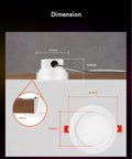 Dimensions of 4 Pack Canless Smart Recessed LED Light 4 Inch With Junction Box 9W 810lm WiFi Bluetooth Color Changing RGBCW