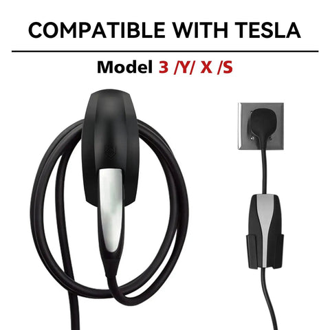 Charging Cable Holder With Chassis Bracket For Tesla Model 3 Model Y Model X Model S Cable Organizer Wall Mount Garage Ready Patent Approved Black
