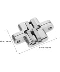 4 Pack 43mm Mini Concealed Hinge Set For Jewelry Boxes And Cabinets, Zinc Alloy Cross Folding 180 Degree Hidden Hinges