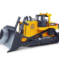 11 Channel Remote Control Bulldozer Toy With Lights And Sound 1/16 Scale Front Loader Dozer in yellow with black tracks