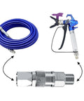 One Quarter Inch 360 Degree Spray Gun Swivel Joint Built Tough Stainless Steel For Airless Sprayers, 2-Pack, Corrosion Resistant 304 Stainless Steel Swivel Connector For Paint Sprayer Hose And High-Pressure Lines, 1/4-inch spray hose fitting
