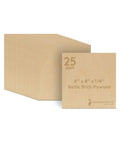 Stack of 8x8 inch Baltic Birch plywood sheets, focus on 25 pack label highlighting 12 Mm Baltic Birch Plywood Sheets 1/2 X 8 X 8 Inch Pack Of 2 B/BB Grade Craft Wood For Laser Cutting CNC Routing And Wood Burning Built Tough With Strong Edges For Clean Joints And Rigid Stability