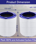 2 Pack Replacement Filters For Air Purifier TP06 HP06 PH01 PH02 TP07 HP07 TP09 HP09 With Cleaning Brush Kit, two HEPA filters