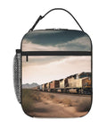 Insulated Lunch Bag With Detachable Handle For Women And Men, Desert Train Vibe, Leakproof Cooler Tote, Oxford Cloth