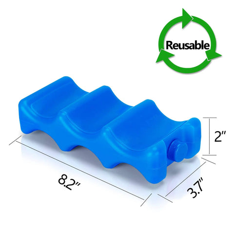No Sweat Breast Milk Ice Packs Bpa Free Reusable Cooling Inserts For Nursing Bottles Pack Of Two, blue, 8.2x3.7x2 inches.