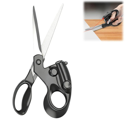 Laser Guided Fabric Scissors With Built In Red Laser Guide For Pro Level Precision Cuts In DIY Crafts, Easy To Use With Ergonomic Handle
