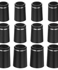 12 Pack Black Golf Ferrules For Tapered Irons, Fits 0.335 0.365 And 0.370 Shafts With Silver Ring, Easy Replacement Ferrule Set