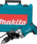 Beefy Three Quarter Inch Hammer Drill With LED Light, 6.6 Amp Power, tool with carrying case in blue and red design