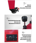 Heavy Duty Electric Pallet Wrapping Machine With Adjustable Turntable, showcasing safety lock, nylon sleeve shaft, and speed regulator.
