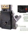 Close-up of Heavy Duty Pneumatic Carton Sealer With High Speed Fast Nailing Action showing depth adjustment mechanism.