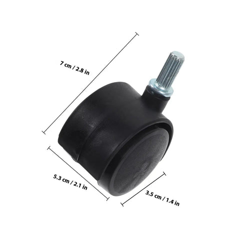 2 Pack Black Stem Caster Wheels Replacement For Laundry Racks And Under Bed Storage Heavy Duty Plastic And Iron Casters