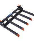 Heavy Duty Beefy Clamp On Debris Forks With Five Fork Tines For 48 Inch Bucket Pallet Attachments Capable Of 2500 Lbs Capacity