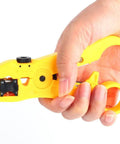 Hand holding Coax Cable Wire Stripper Cutter With Adjustable Blade And Reversible Cassette For RG59 And RG6 And RG7 And RG11