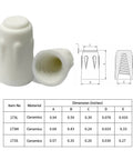 Front view of white porcelain wire connector cap; large size, 50-count set for 22–14 AWG oven wiring.